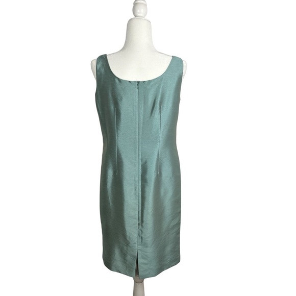 VTG JESSICA HOWARD Seaglass Blue Sheath Dress with Brocade Jacket 10P MOB MOG - Picture 12 of 15